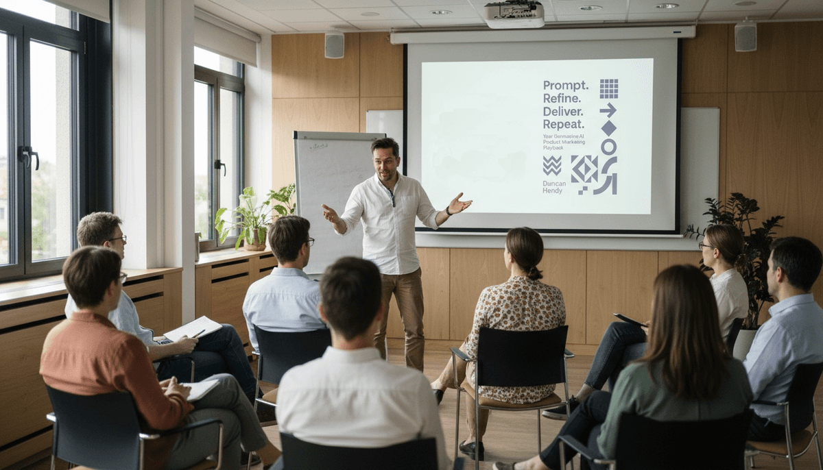 Workshop presenter teaching AI best practices